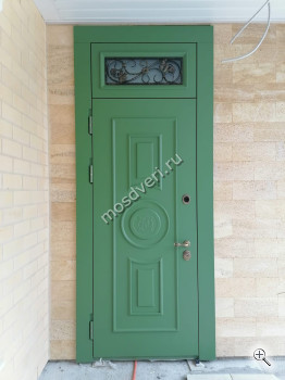 Элитная входная дверь одностворчатая зеленого цвета - купить от производителя Мосдвери Элитная входная дверь одностворчатая зеленого цвета